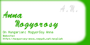 anna mogyorosy business card